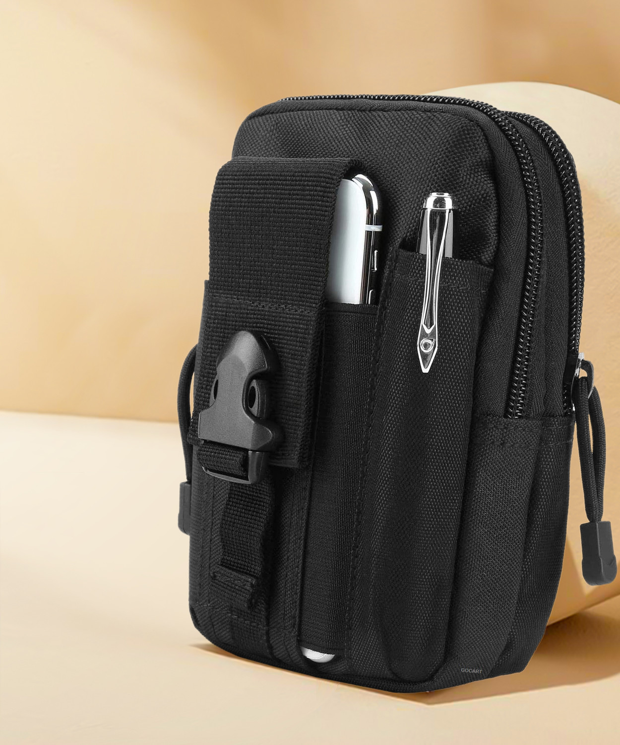 Image of GOCART Waist Belt Bag Wallet Pouch Purse Phone Case with Zipper Waist Bag