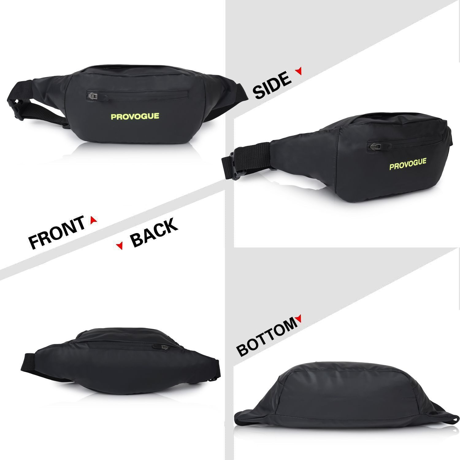Image of PROVOGUE Urban Trek, Fanny Pack, Travel Pouch WAIST BAG (Black)