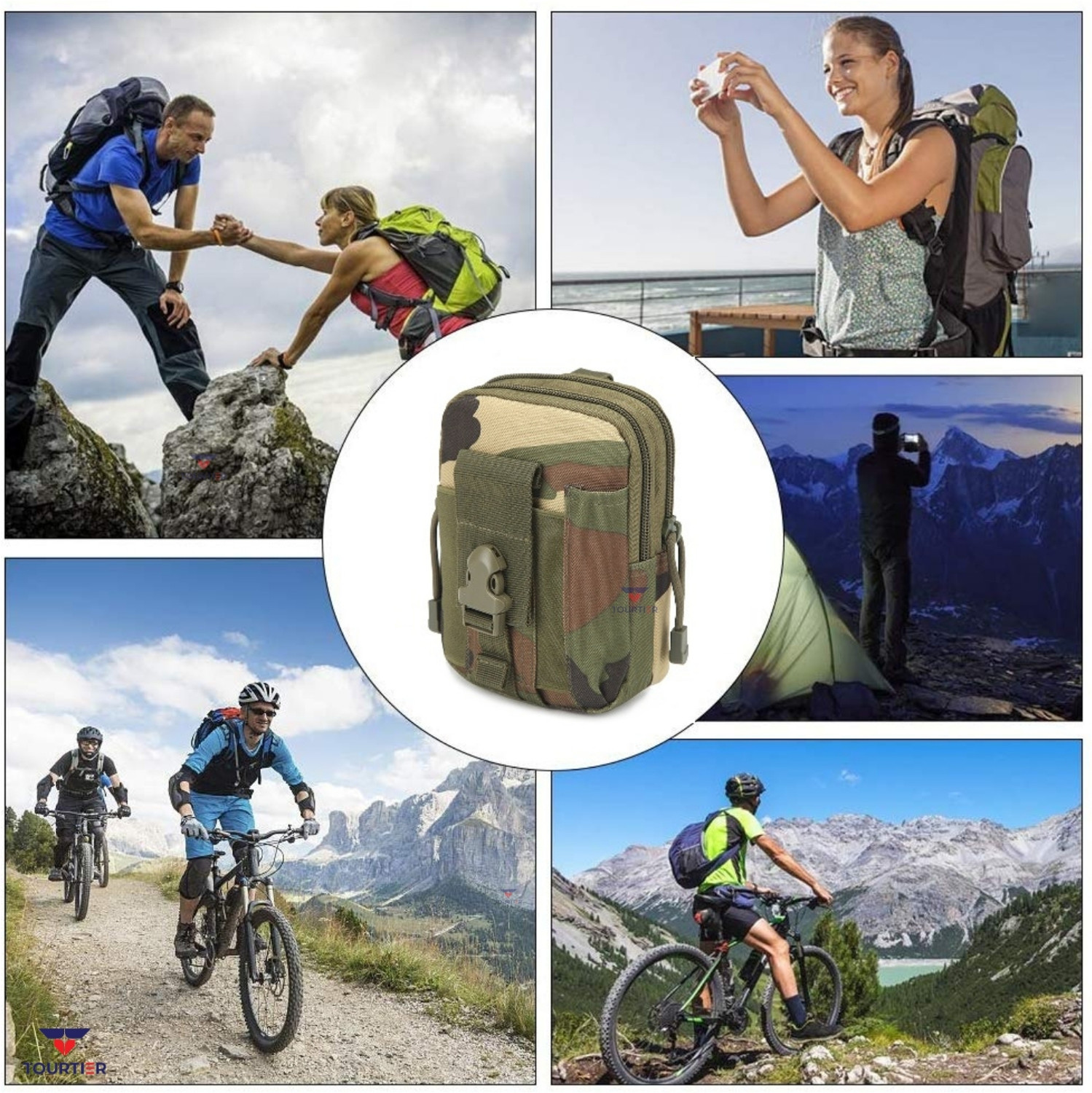 Image of TOURTIER Outdoor Travel Belt Bag Tactical Waist Wallet Molle Pouch For Camping Hiking Waist Bag
