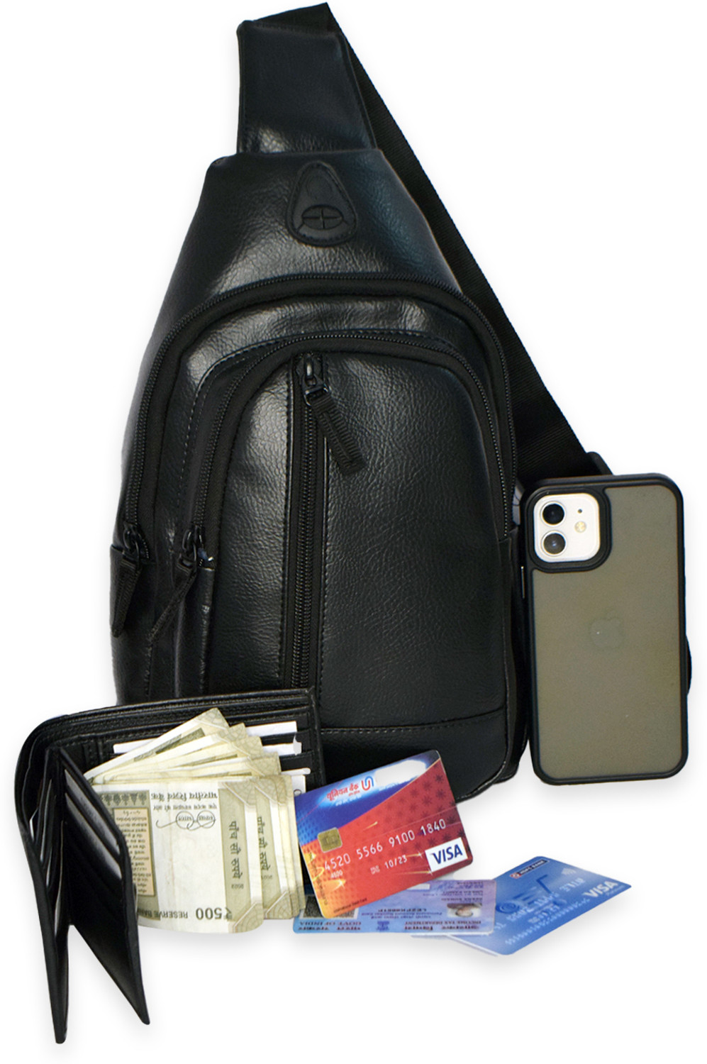 Image of fkhbags chester black recxin bag Shoulder Bag Travel Chest Bag printted used unisex