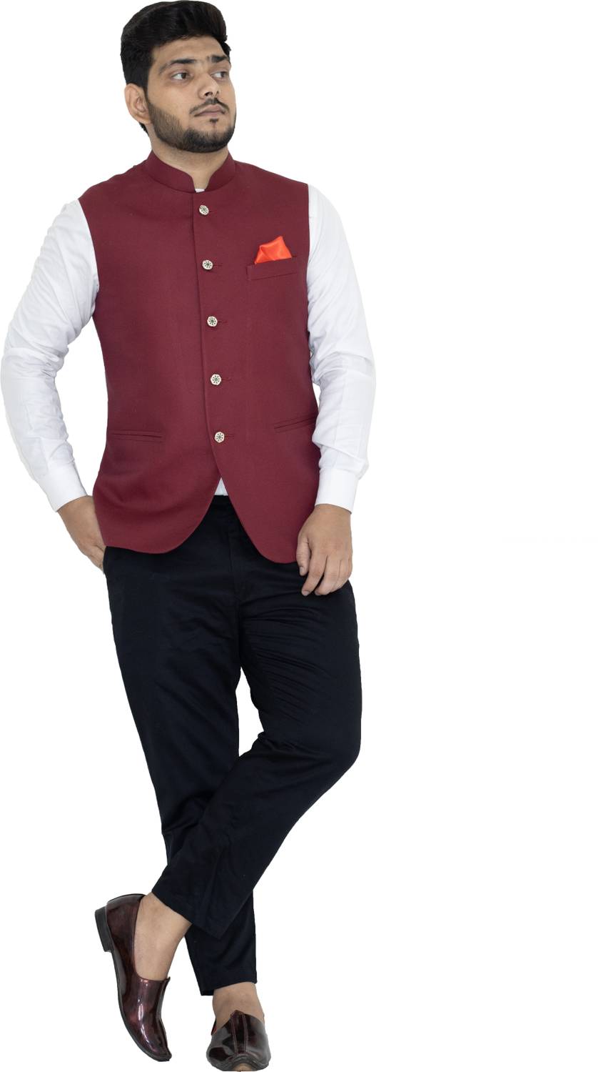 ALJAAMI Solid Men Waistcoat