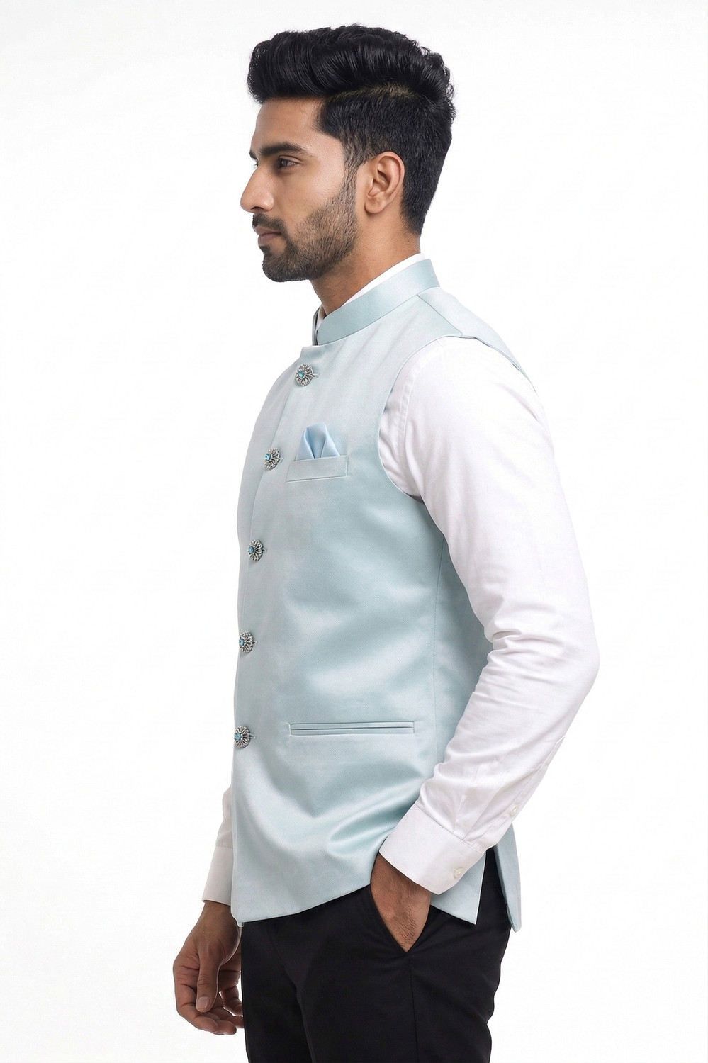 Image of ZYXA Solid Men Waistcoat