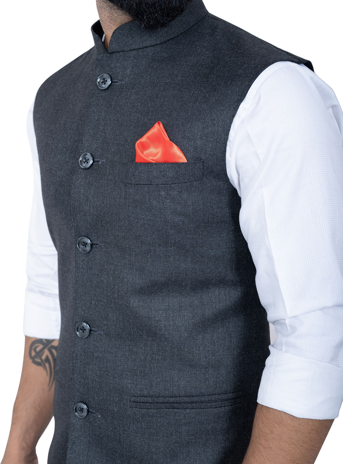 Image of ALJAAMI Solid Men Waistcoat