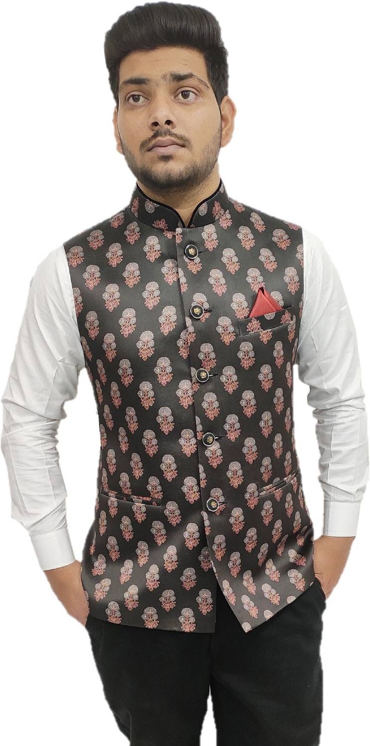 ALJAAMI Printed Men Waistcoat