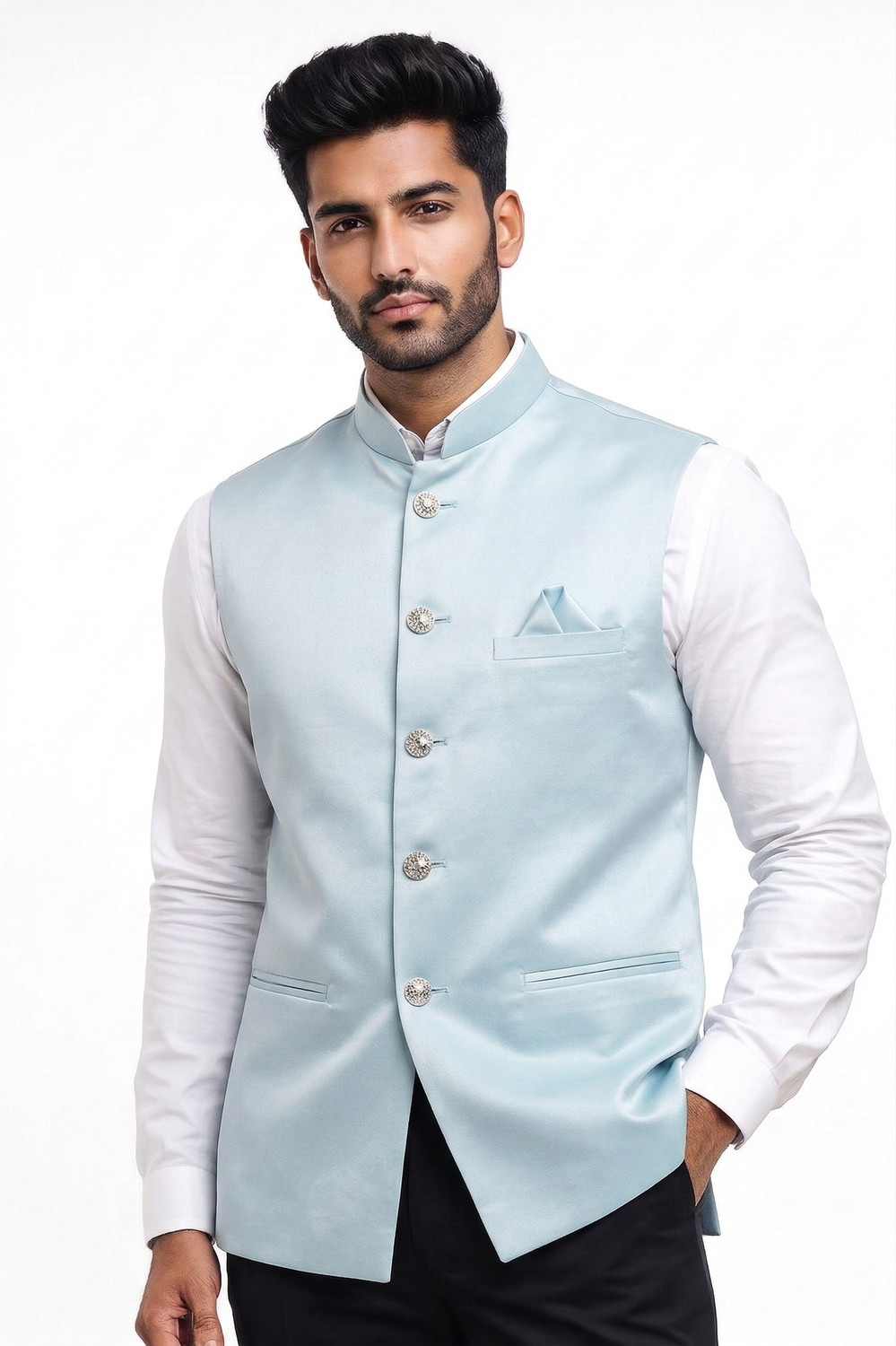 Image of ZYXA Solid Men Waistcoat