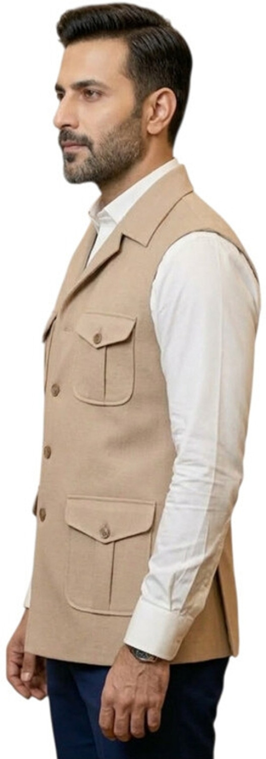 Image of Glonex Solid Men Waistcoat