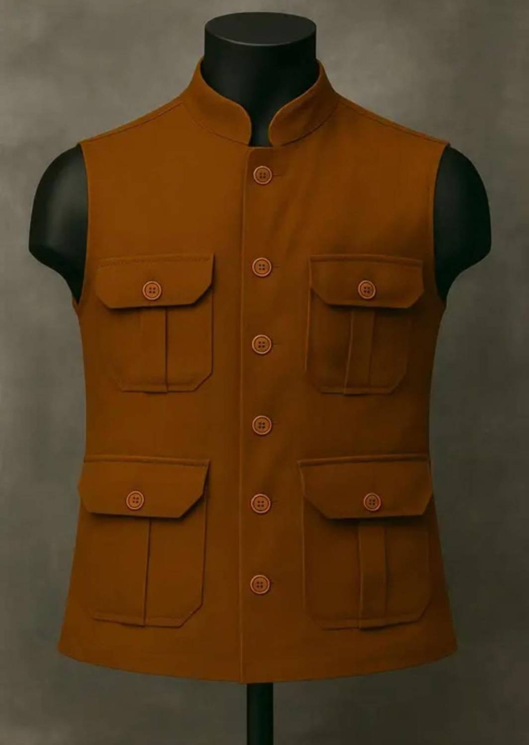 BizzEie Solid Men Waistcoat - Image 1