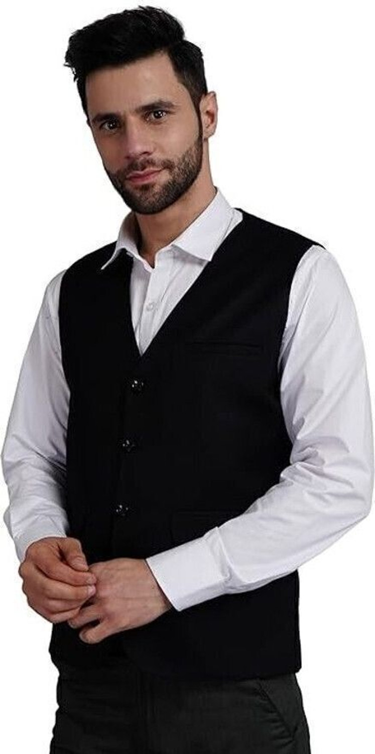 Image of APKR Solid Men Waistcoat
