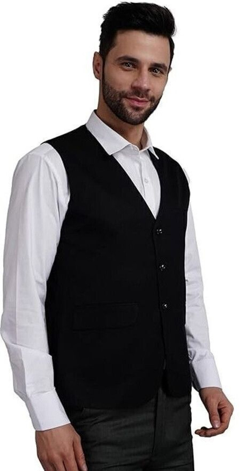 Image of APKR Solid Men Waistcoat