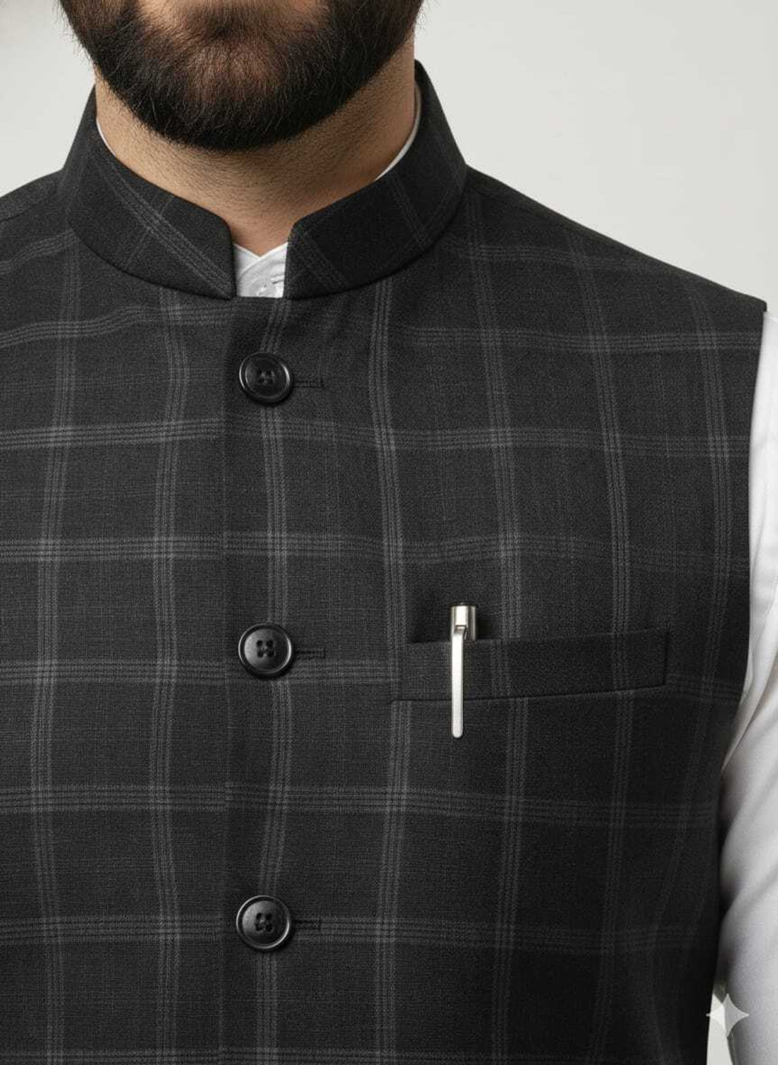 Image of utsav creation Checkered Men Waistcoat