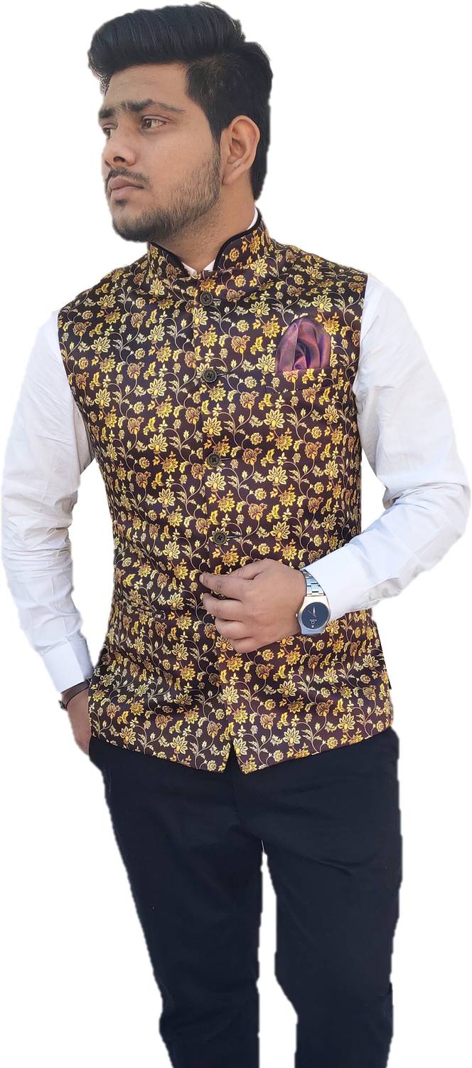 ALJAAMI Printed Men Waistcoat