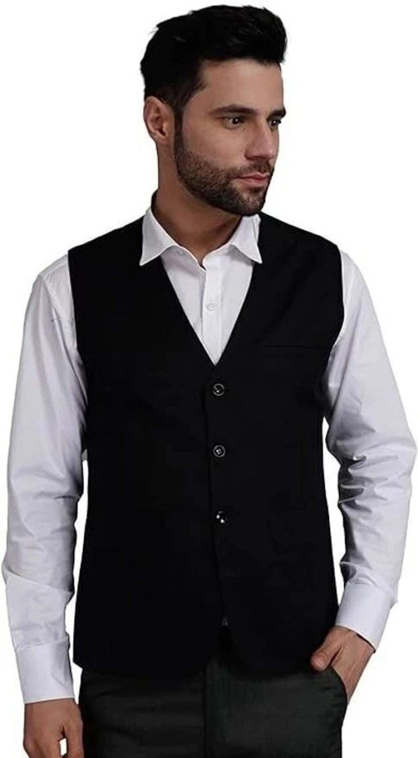 Image of APKR Solid Men Waistcoat