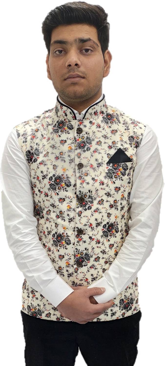 ALJAAMI Printed Men Waistcoat