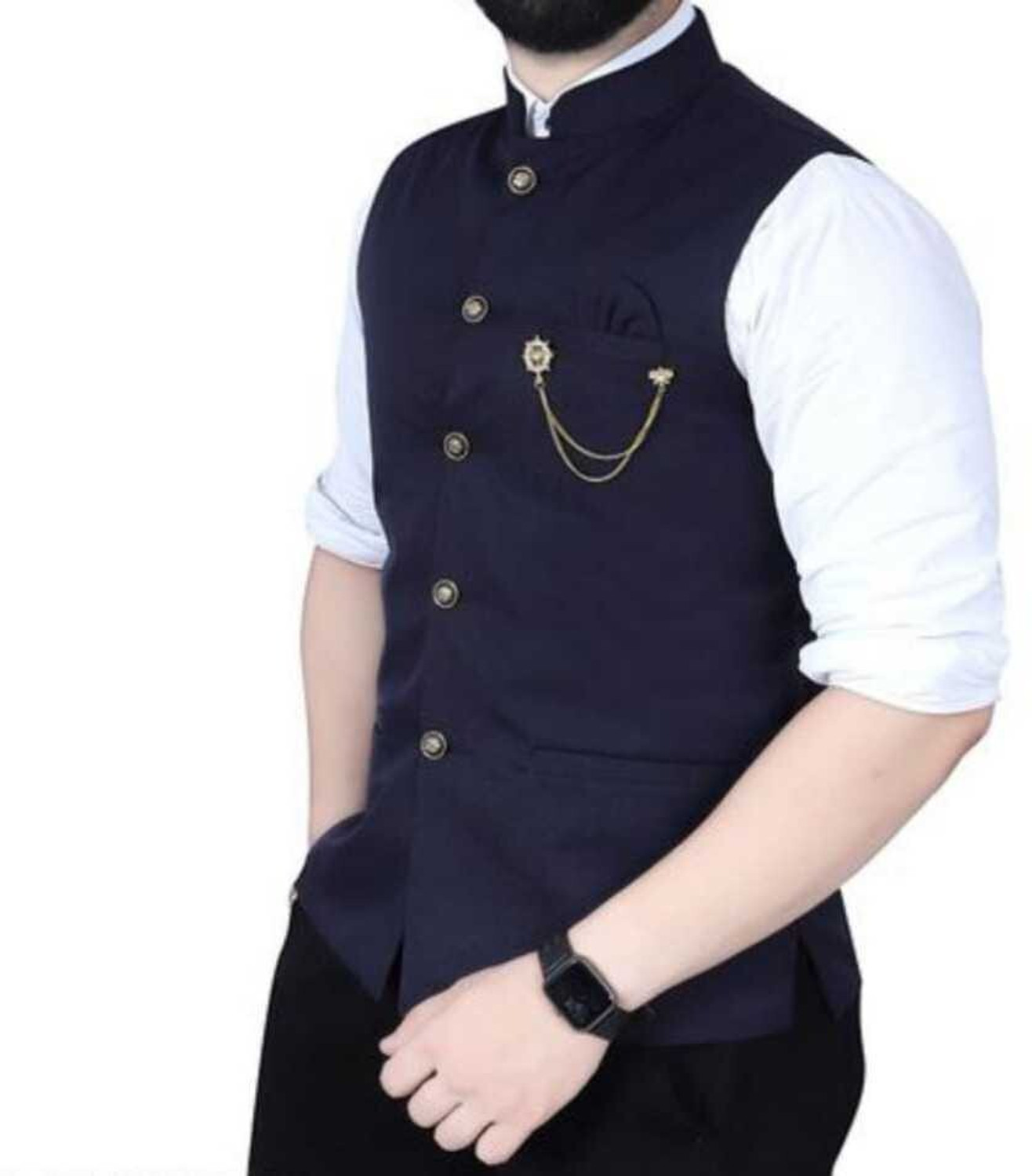 Image of maksud enterprise Solid Men Waistcoat