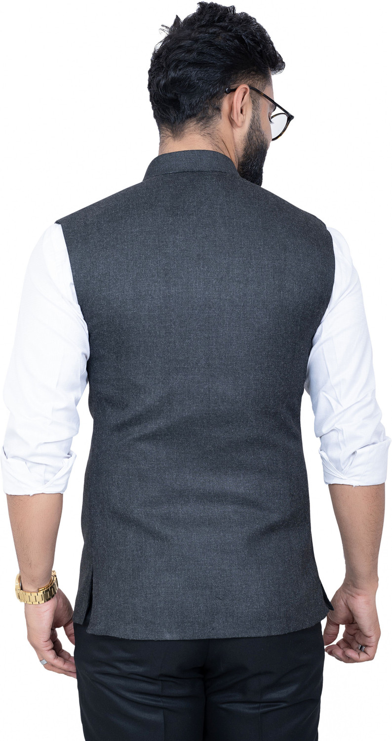 Image of ALJAAMI Solid Men Waistcoat