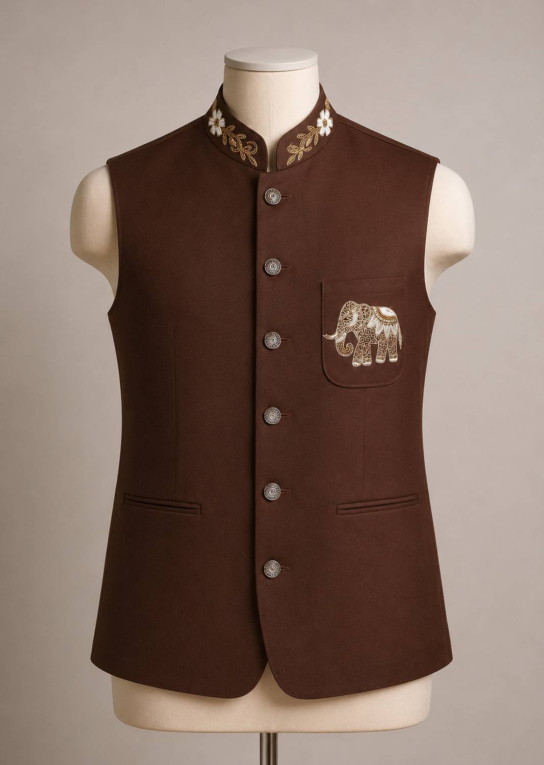 Akify Embroidered Men Waistcoat - Image 1