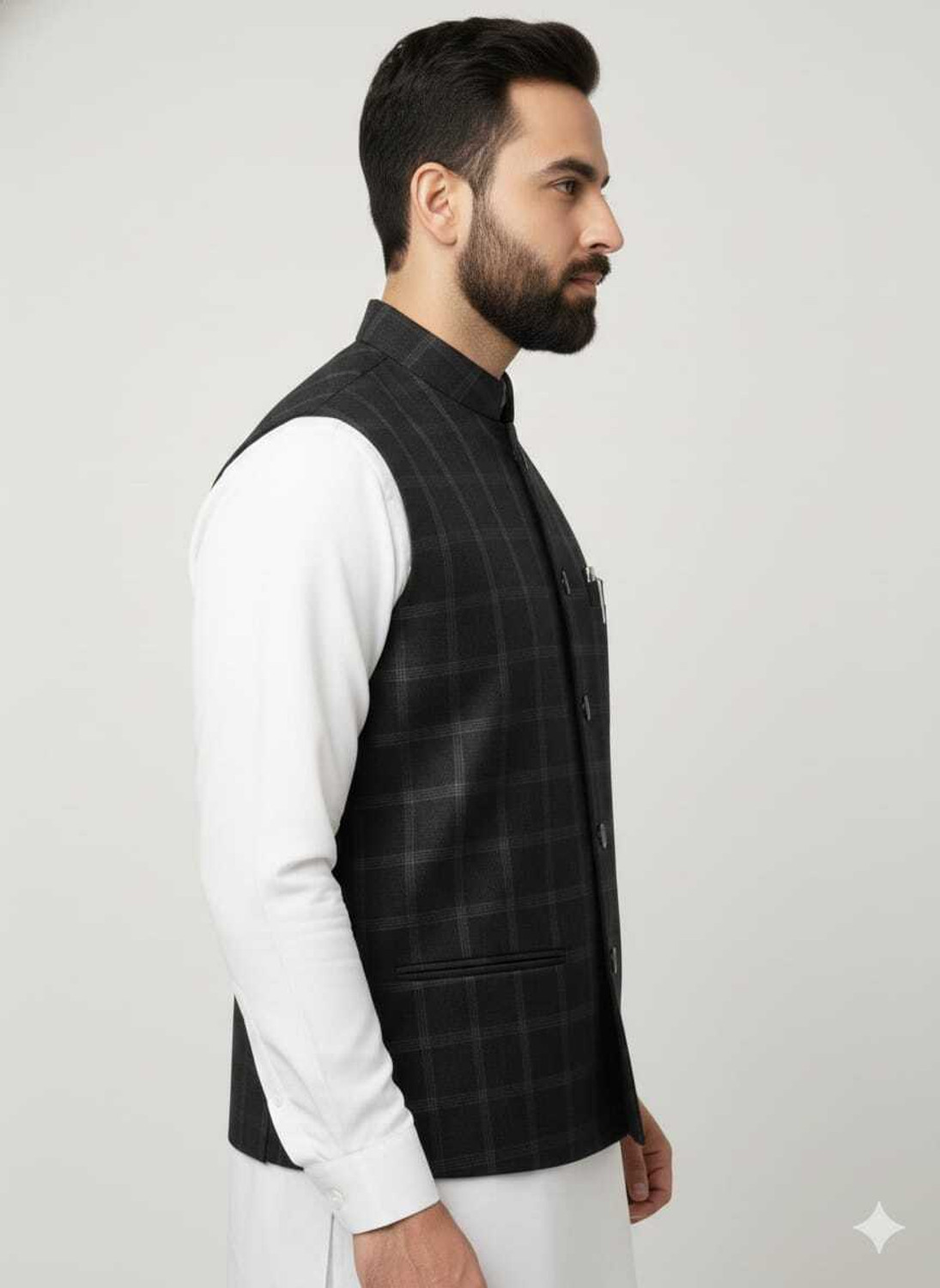 Image of utsav creation Checkered Men Waistcoat