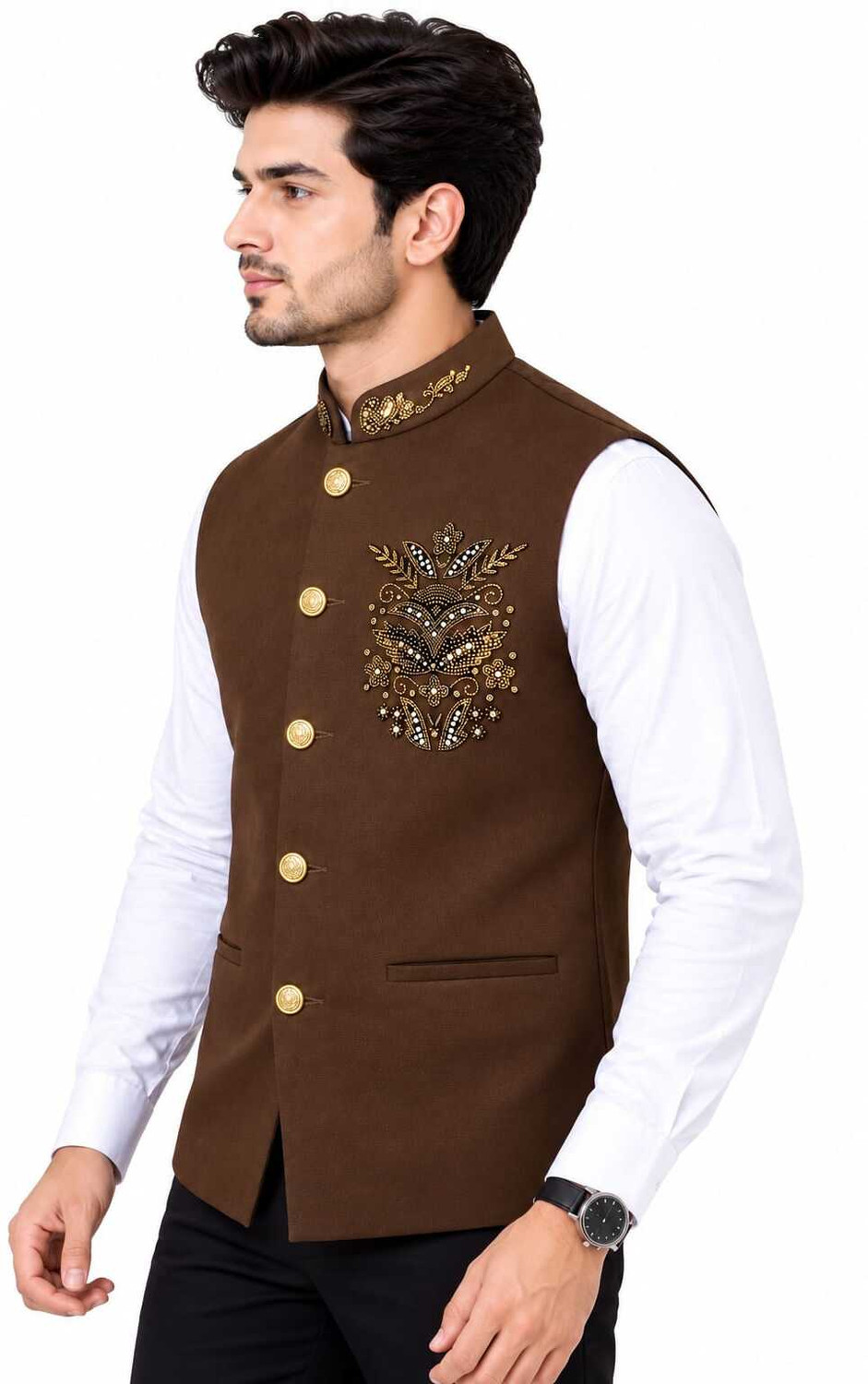 Image of Akify Embellished Men & Women Waistcoat