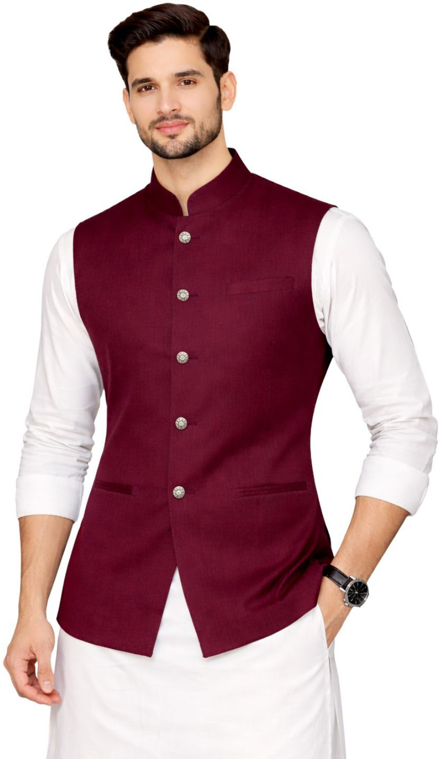 Image of BIS Creations Solid Men Waistcoat