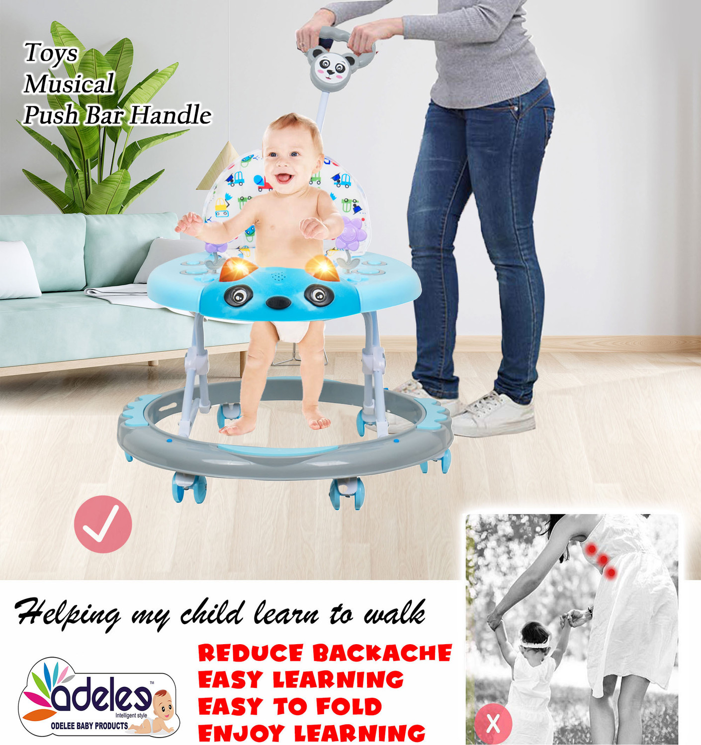 Image of ODELEE Musical Activity Walker