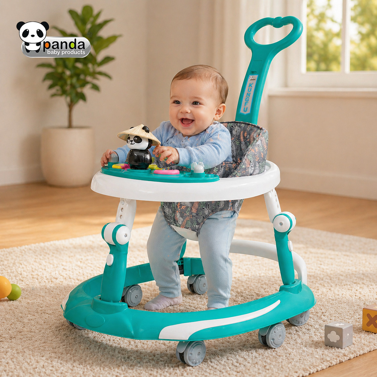 Image of PANDA BABY PRODUCTS Musical Activity Walker With Parent Rod (Blue)