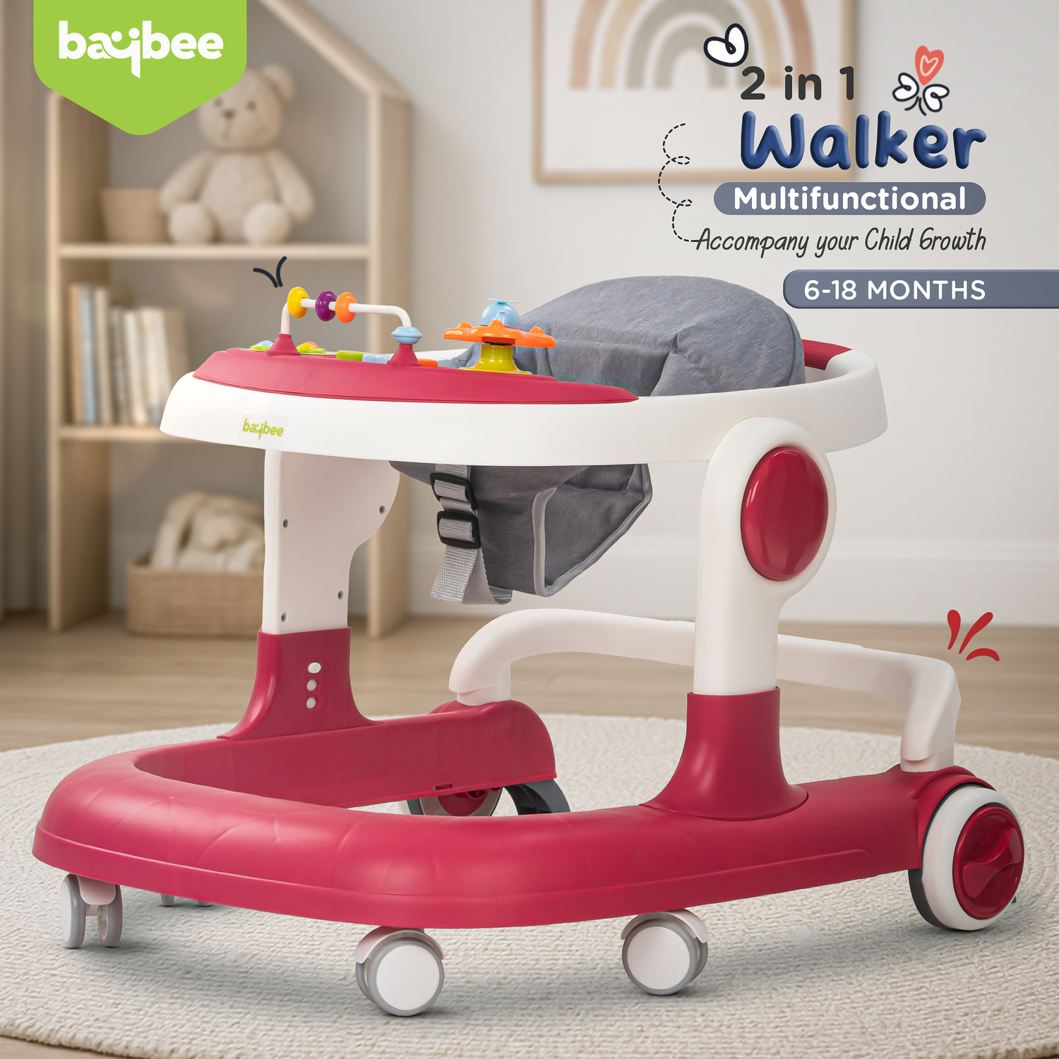 Image of baybee Musical 2-in-1 Walker