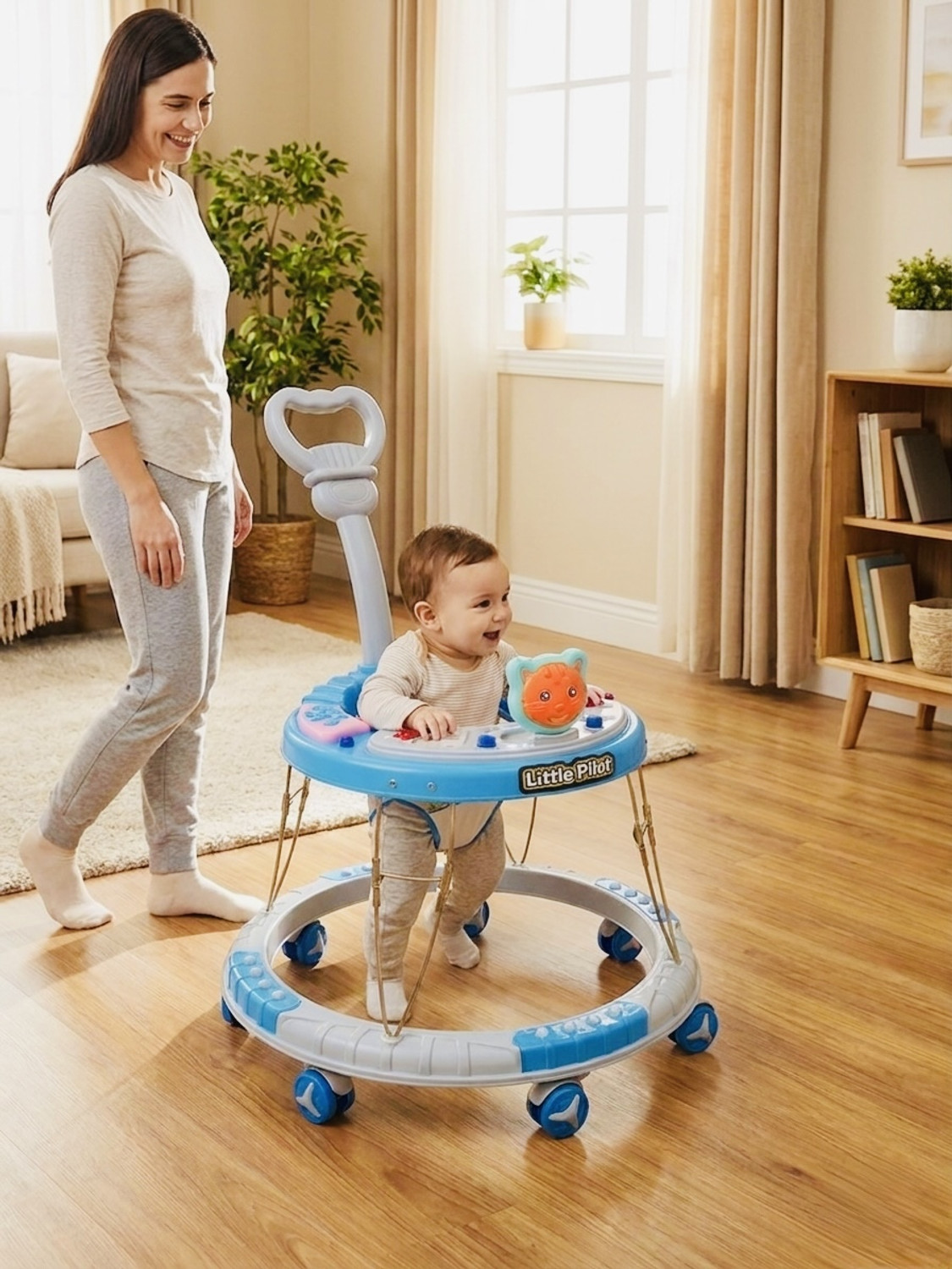 Image of Little Pilot Musical Activity Walker With Parent Rod