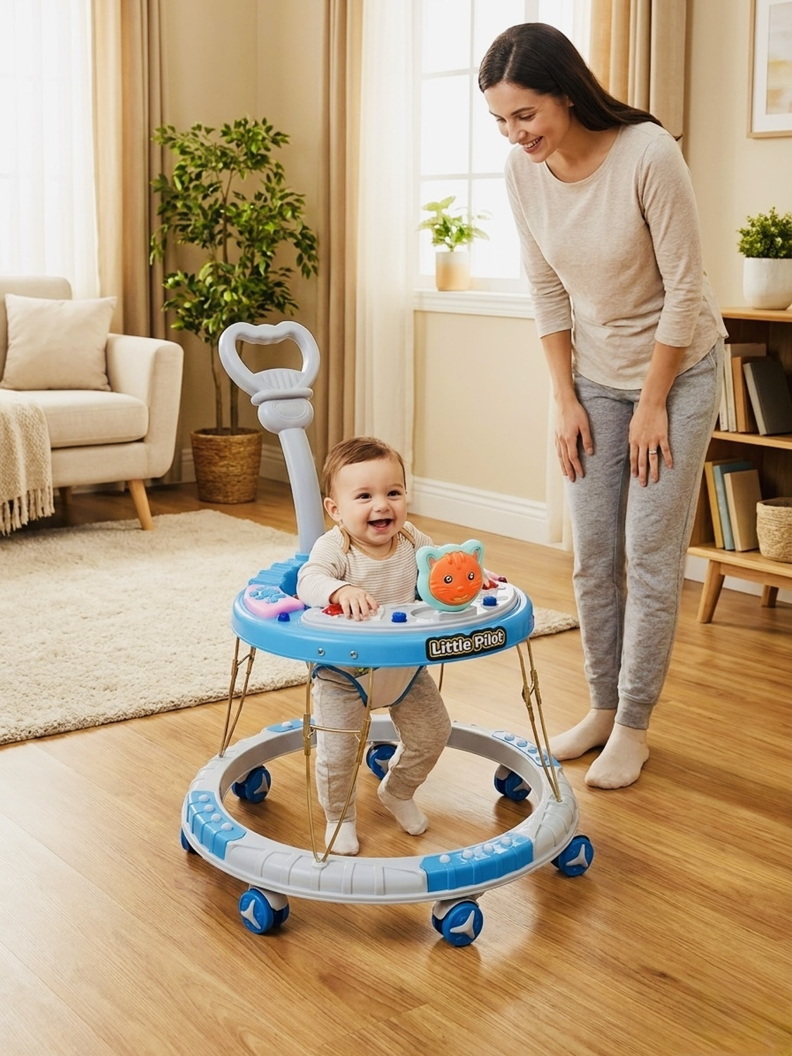 Image of Little Pilot Musical Activity Walker With Parent Rod