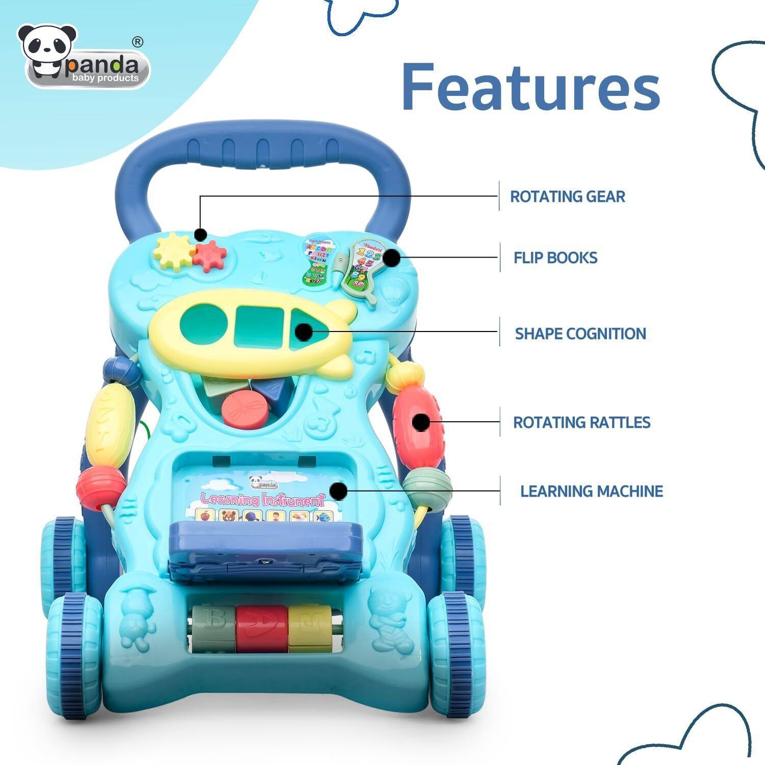PANDA Baby Products Musical Activity Walker Blue - Image 2