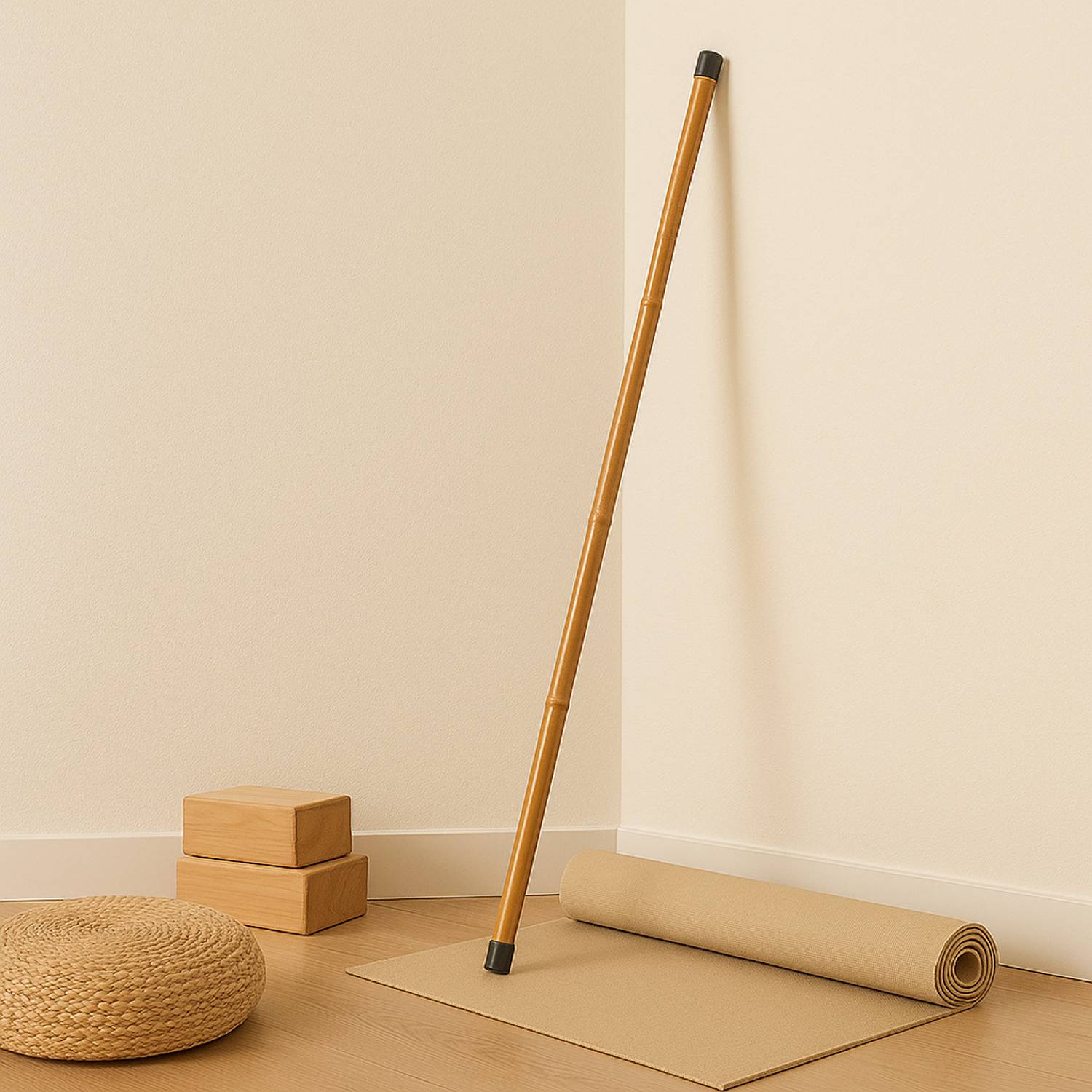 Bamboostan Bamboo Yoga and Fitness Stick (6ft) Posture, Flexibility, Balance Training & Walking Stick