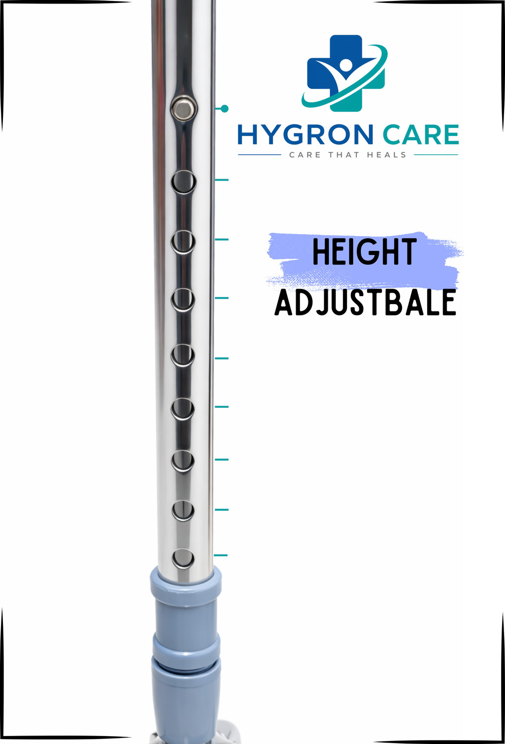 Image of HYGRON SURGICALS Design- 2026 EXTRA LARGE BASE 4-Leg Walking Stick