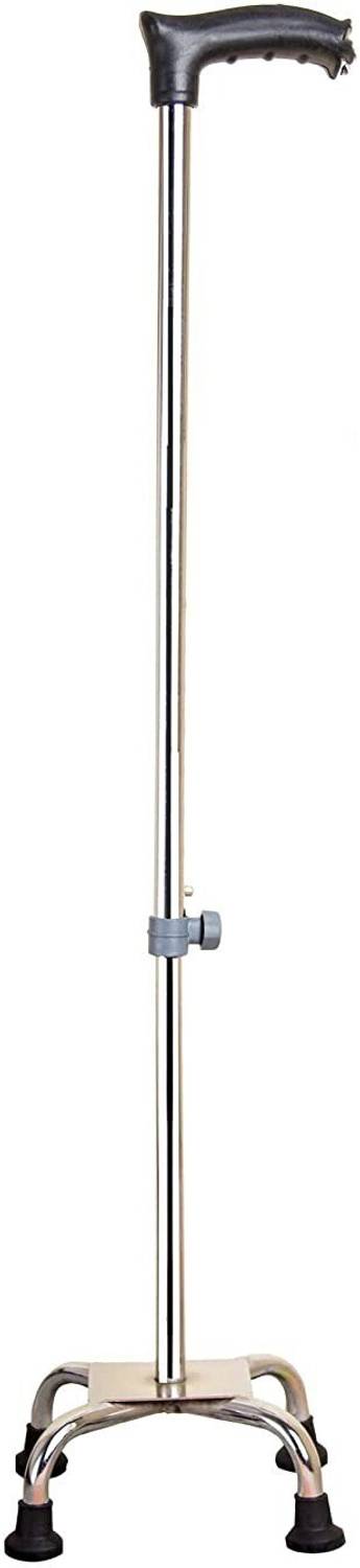 FuelWood Iron 4-Leg Quadpod Walking Stick/Cane for Old/Handicapped People Ultra Strong/Highly Durable/Light Weight and Extendable up to 11 inches Walking Stick