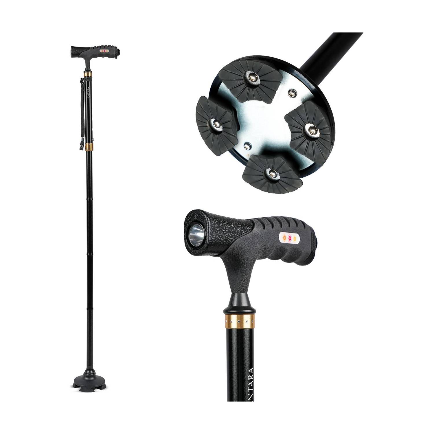 AGEasy (Max Group)Pivot Lumina Walking Stick 2.0, LED Torch, Adjustable, Lightweight, Walking Stick