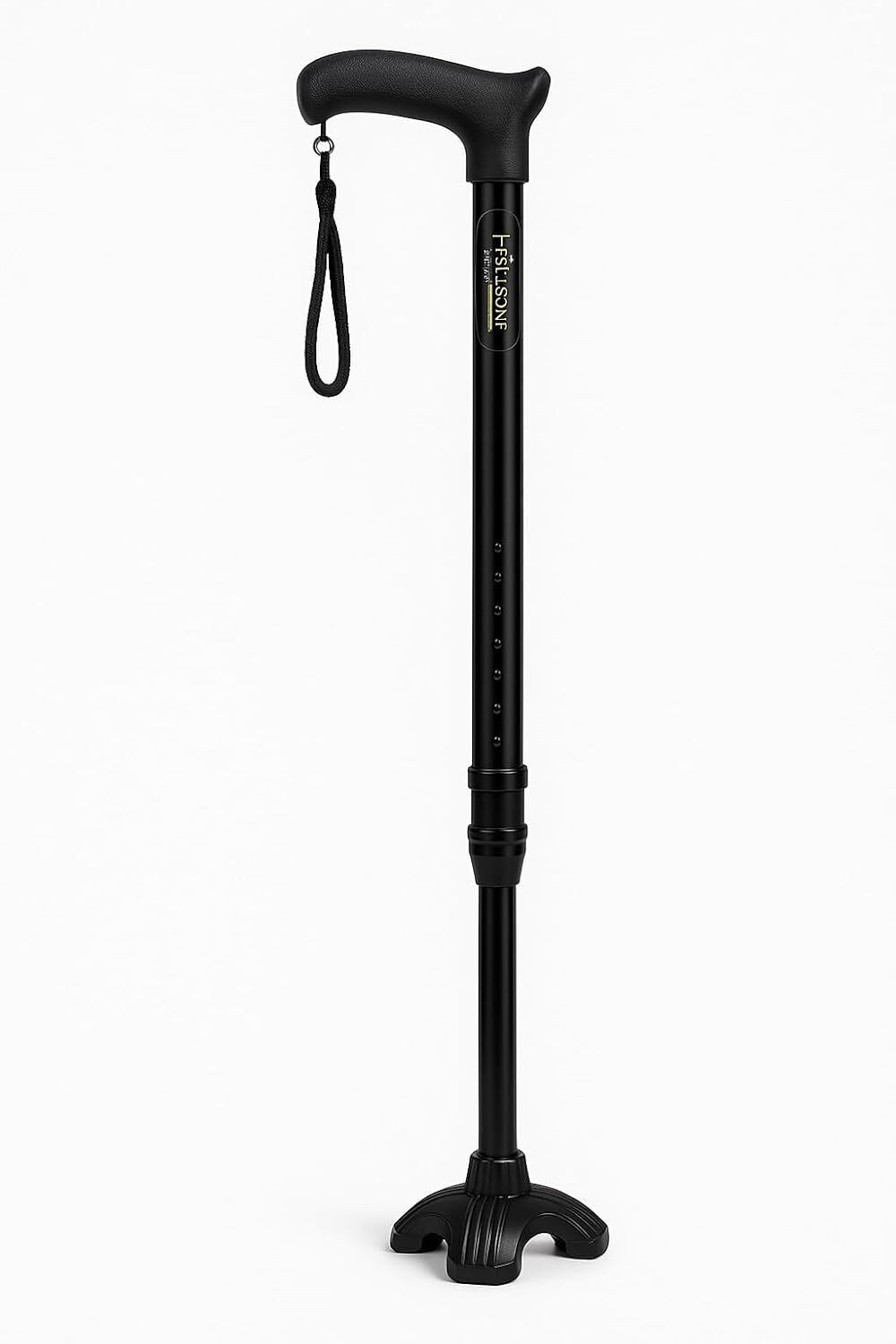 Image of Able 4-Leg Medical Walking Aid for Old People Adjustable Height Heavy Duty (Silver) Walking Stick