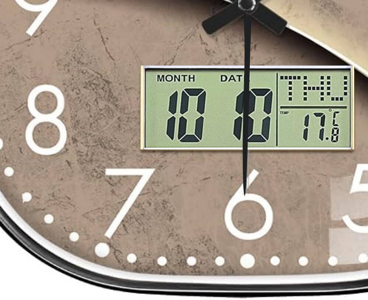 AshandRoh 32cm Yellow Analog-Digital Wall Clock - Image 4