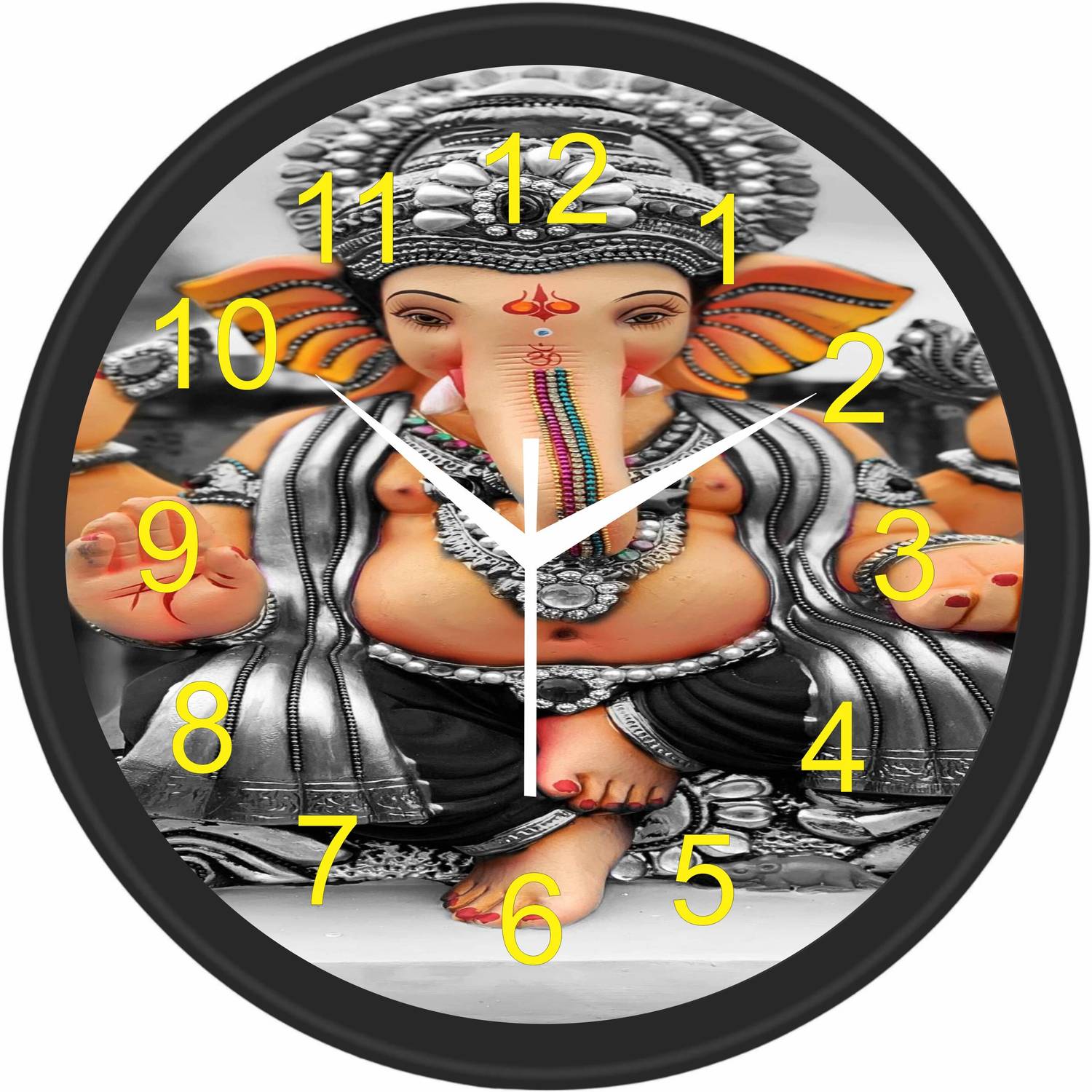 trendy homes Analog 26 cm X 26 cm Wall Clock (Multicolor, Black,