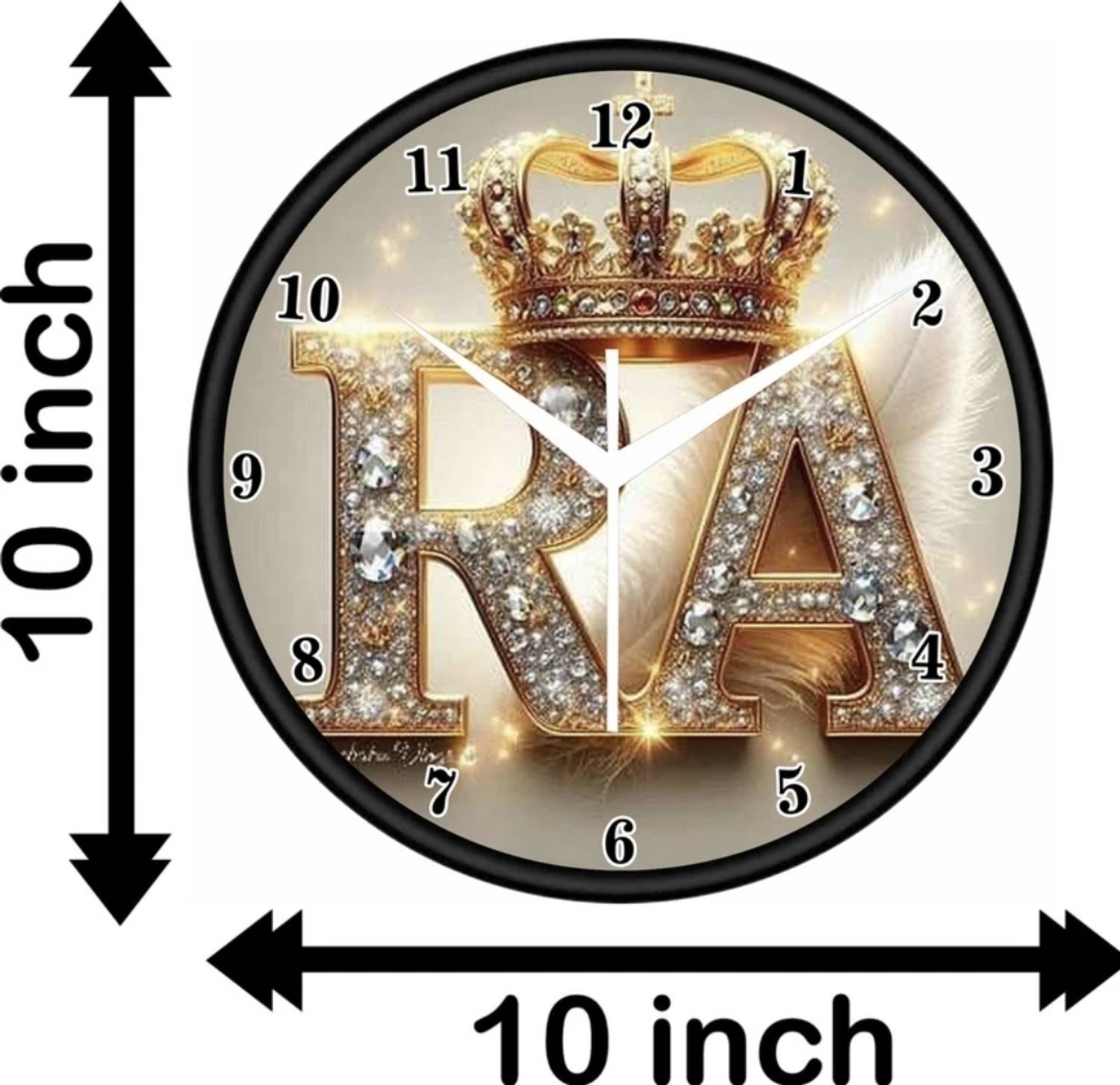 Krishvi 25cm Analog Wall Clock Black - Image 3