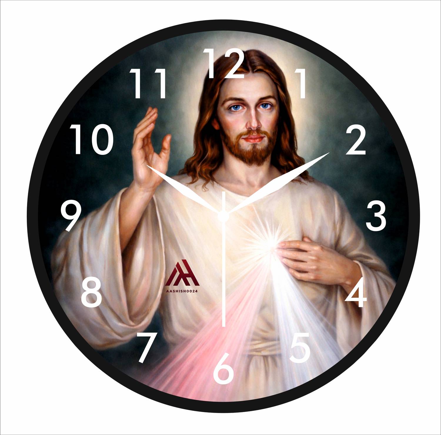 Aashish.Enterprises Analog 25 cm X 25 cm Wall Clock (Black, With