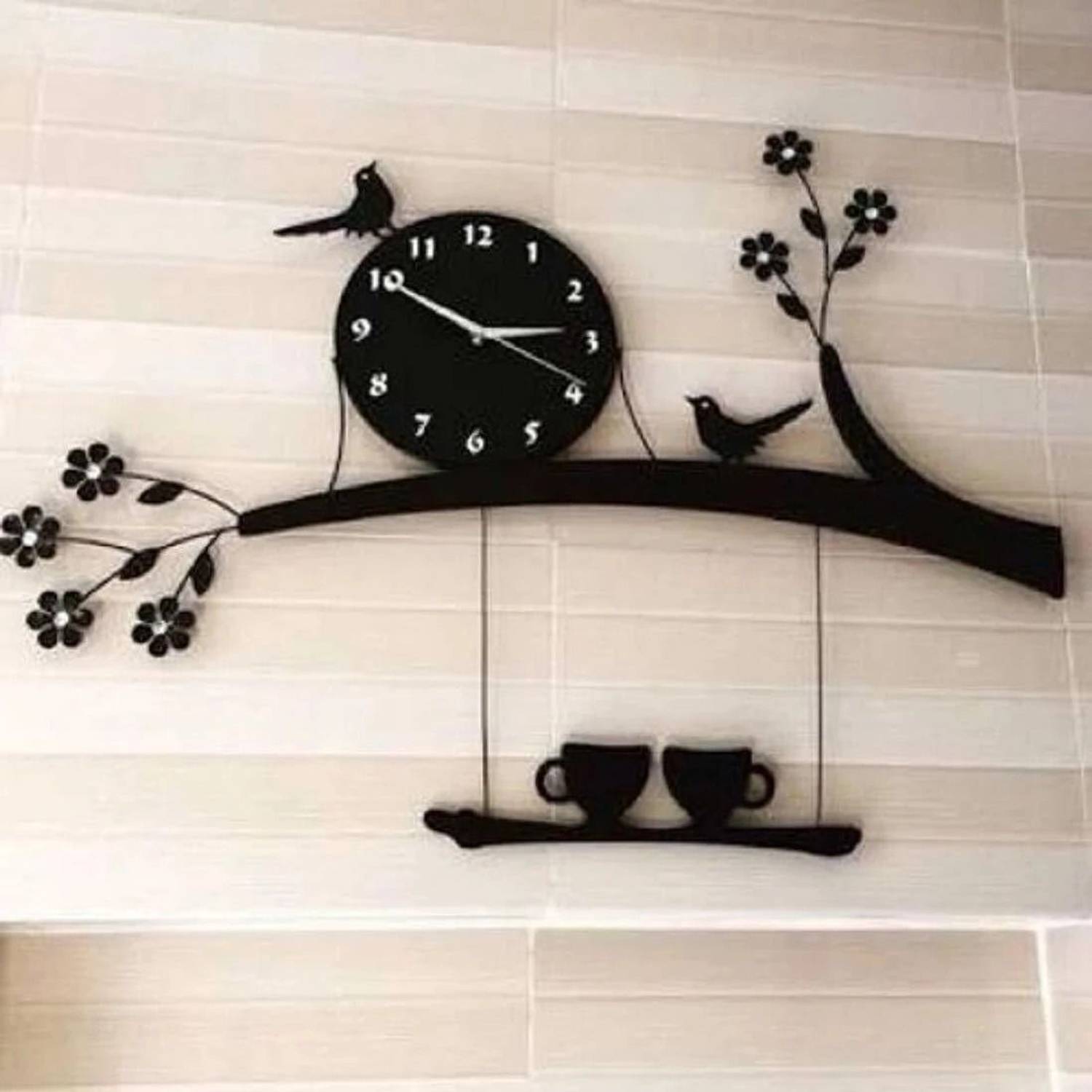 Mysticoal Analog 30 cm X 30 cm Wall Clock (Black, Without Glass,