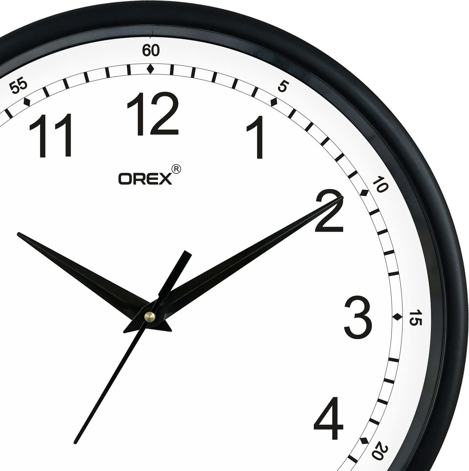 Image of OREX Analog 30 cm X 30 cm Wall Clock (Black, With Glass, Standard)