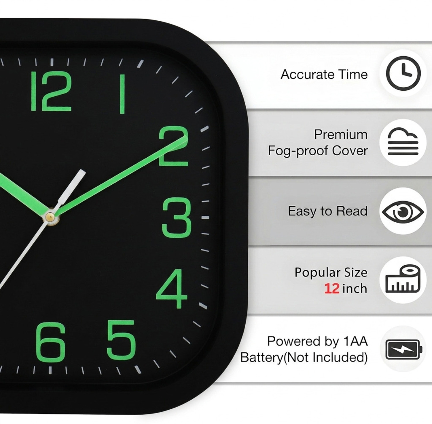 Image of Zyoraelite Analog 30 cm X 30 cm Wall Clock