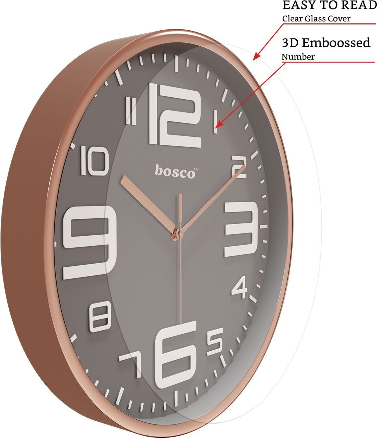 Image of BOSCO Analog 30 cm X 30 cm Wall Clock