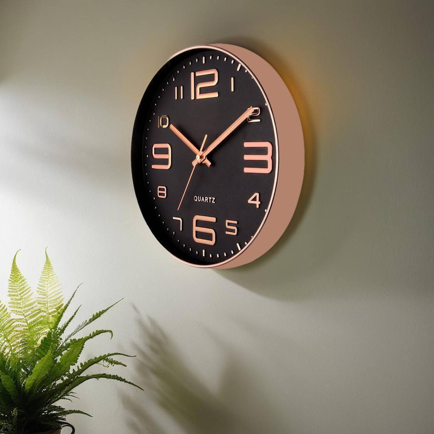 Masstone Analog 30.5 cm X 30.5 cm Wall Clock (Peach, With Glass,