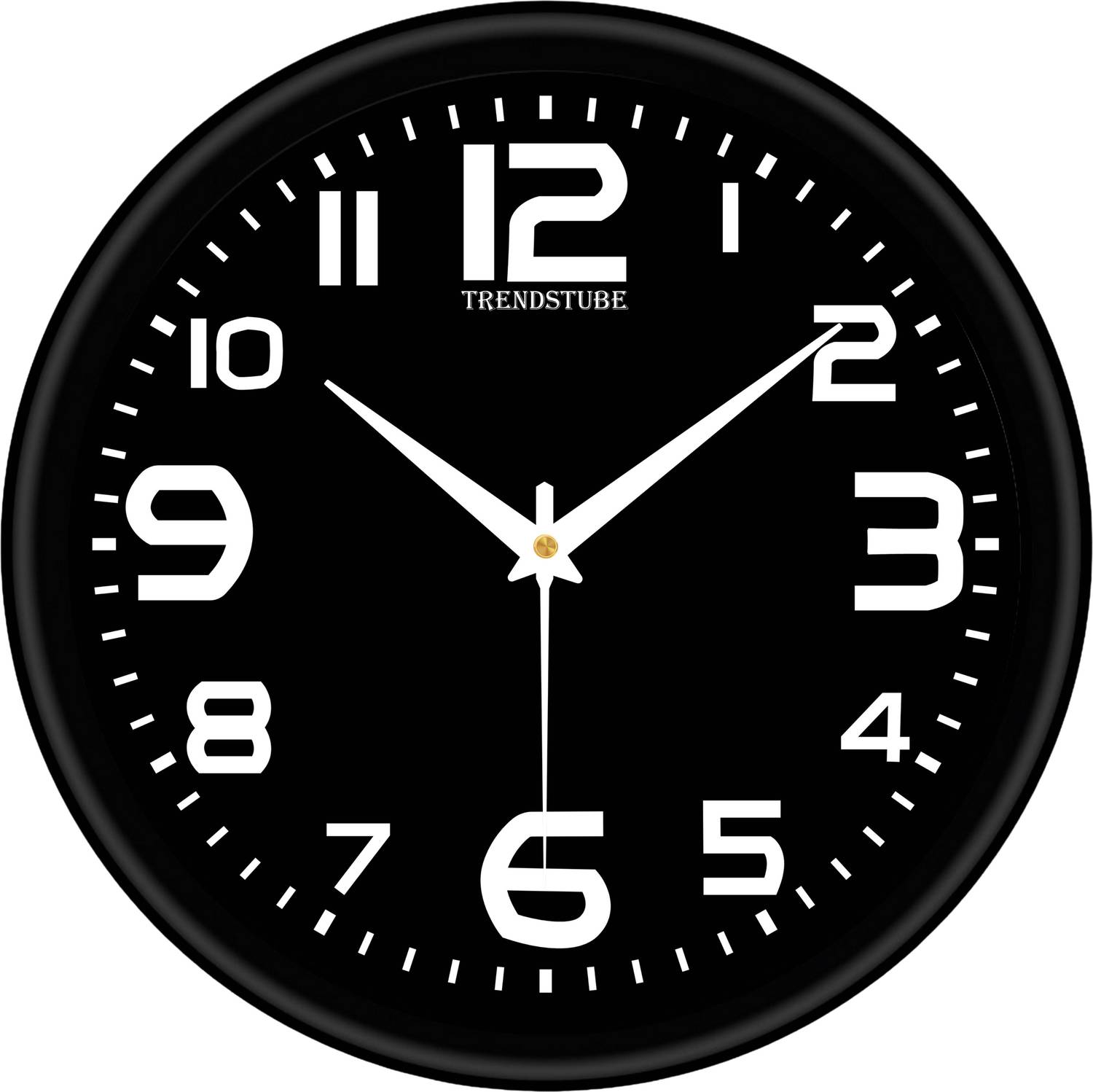 TrendsTube Analog 25 cm X 25 cm Wall Clock (Black, With Glass, St
