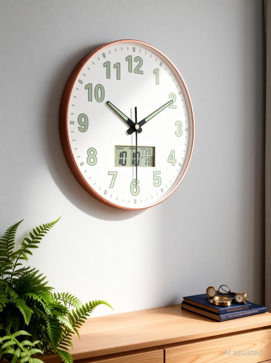 Image of GINOYABROTHERS Analog-Digital 30 cm X 30 cm Wall Clock