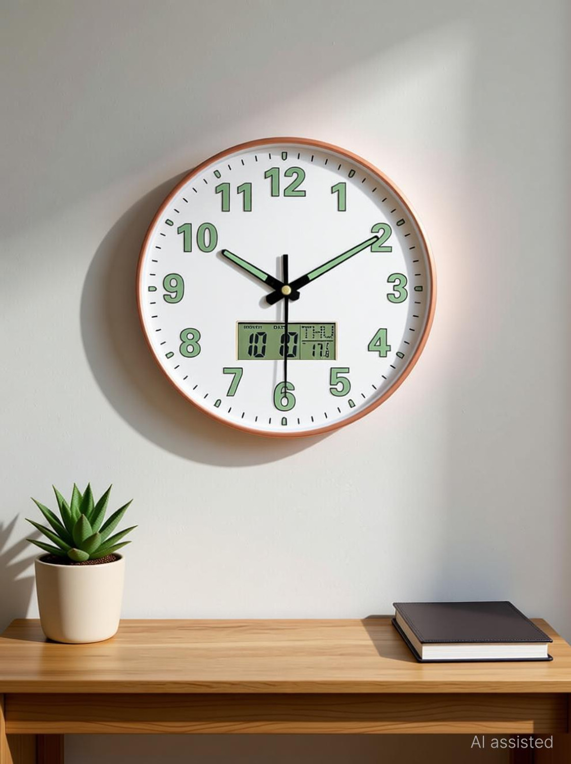 Image of GINOYABROTHERS Analog-Digital 30 cm X 30 cm Wall Clock