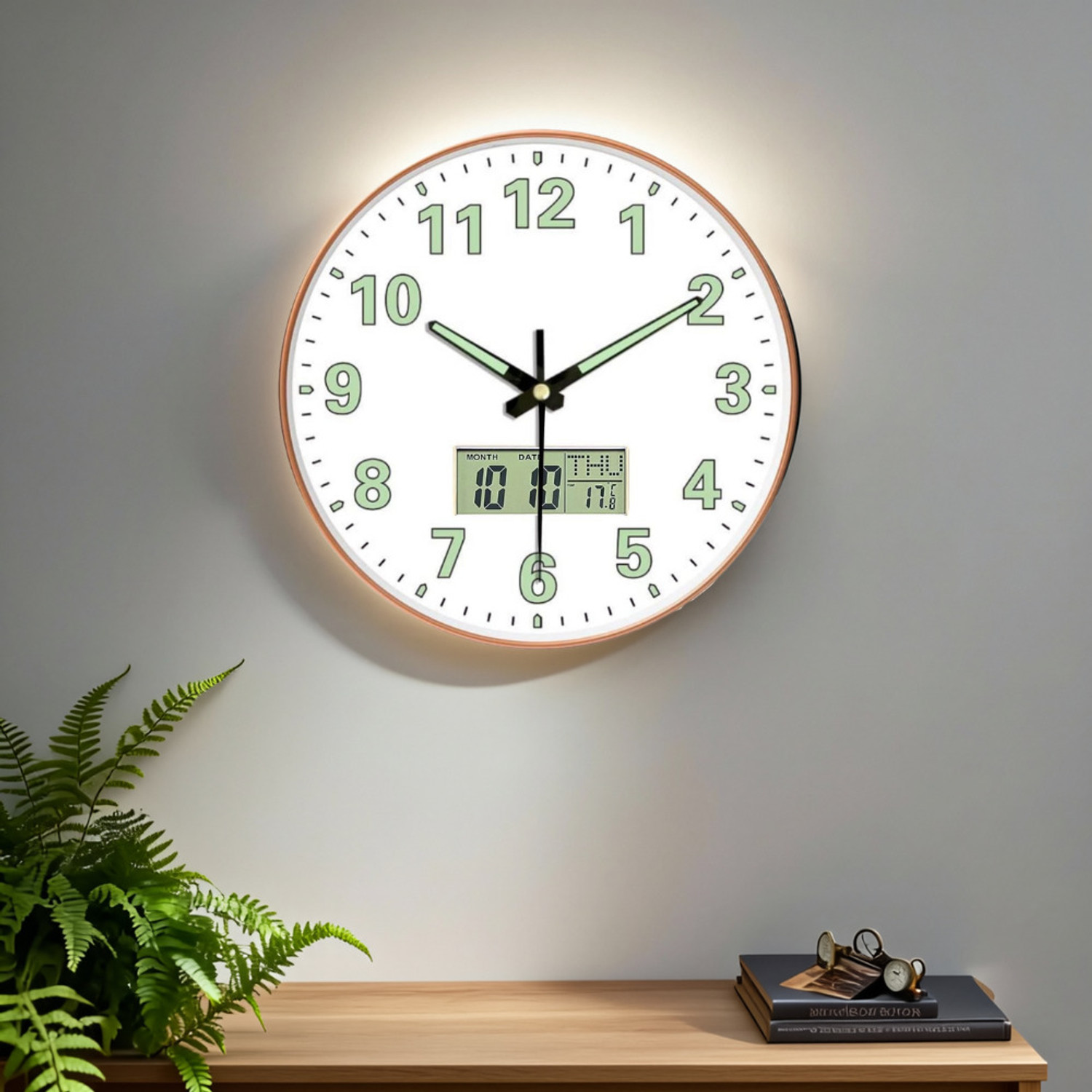 Image of GINOYABROTHERS Analog-Digital 30 cm X 30 cm Wall Clock