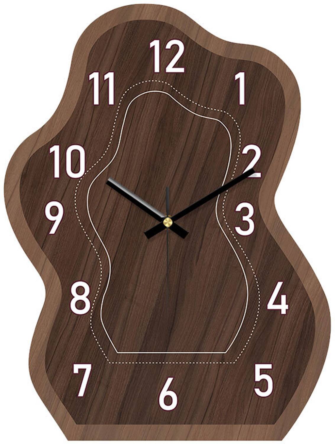 AshandRoh Analog 30 cm X 23 cm Wall Clock (Brown, Beige, Brown, W