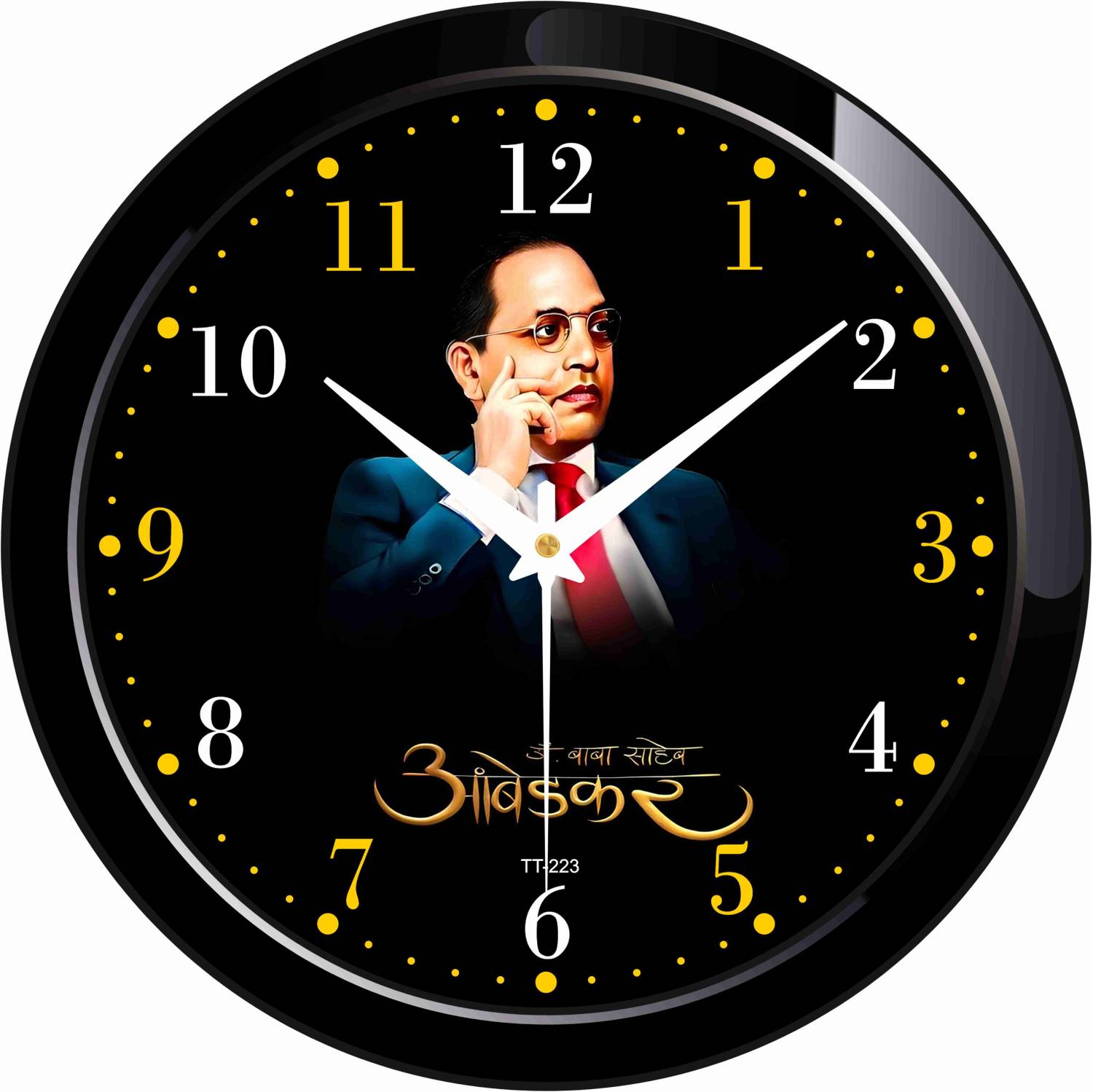 TrendsTube Analog 25 cm X 25 cm Wall Clock (Black, With Glass, St