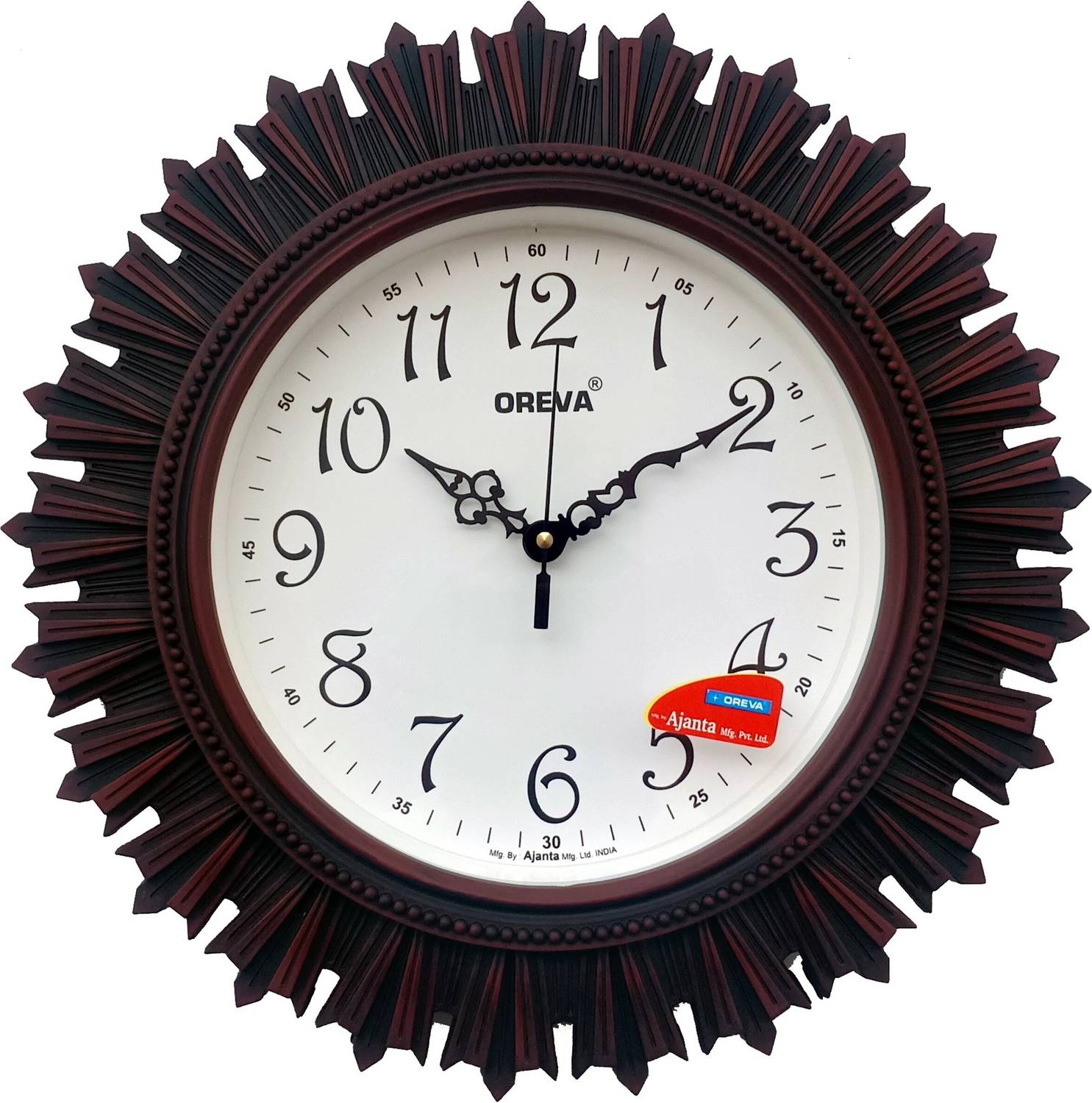AJANTA Analog 32 cm X 32 cm Wall Clock (Red, Brown, With Glass, S